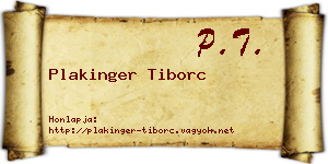 Plakinger Tiborc névjegykártya